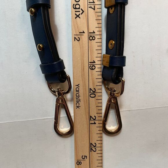 Cthru Blue Vegan Leather Handbag Strap Gold Bumble Bee Embellishment Bridgerton - Picture 8 of 8